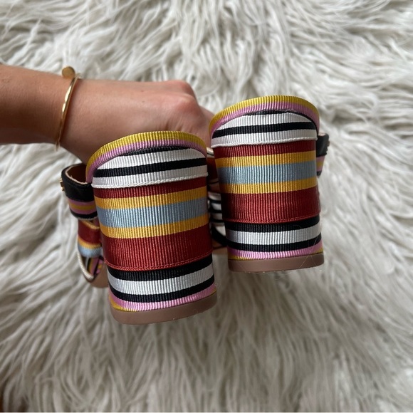 Tory Burch Multicolor Striped Grosgrain Graham 65mm Heel Mule Sandals EUC Sz 6 - Picture 7 of 12